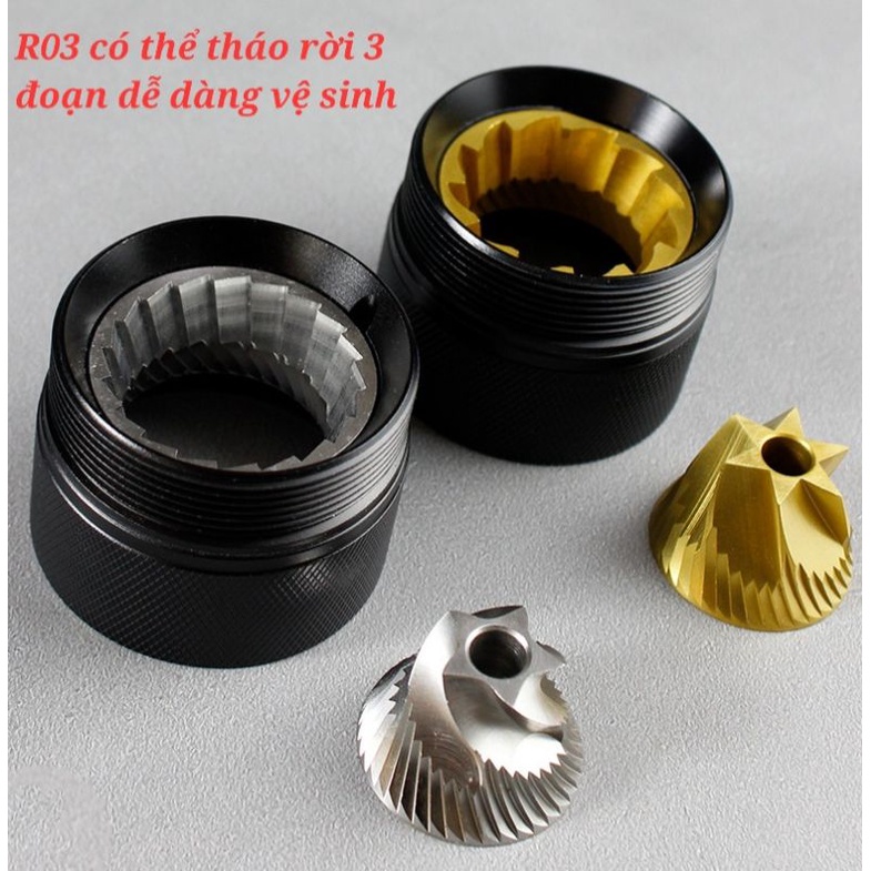 Cối xay cà phê thủ công nhôm nguyên khối mâm xay thép CNC chất lượng cao