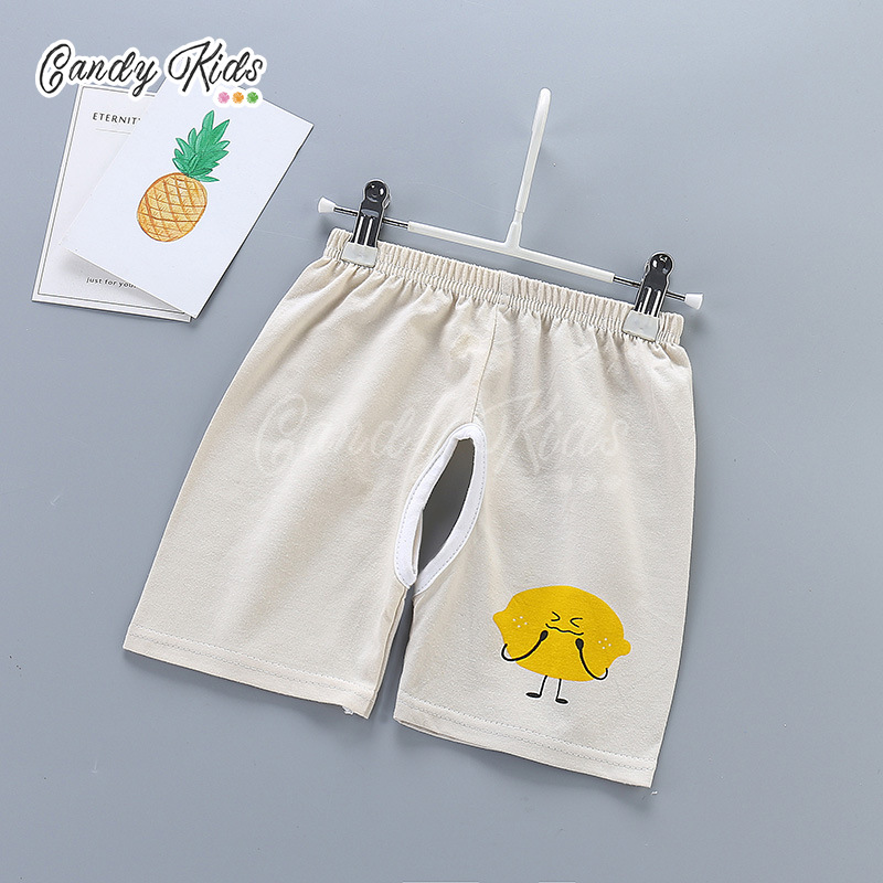 Quần Short Chất Liệu Vải Cotton Hở Đáy Dễ Thương Cho Bé 1-7 Tuổi