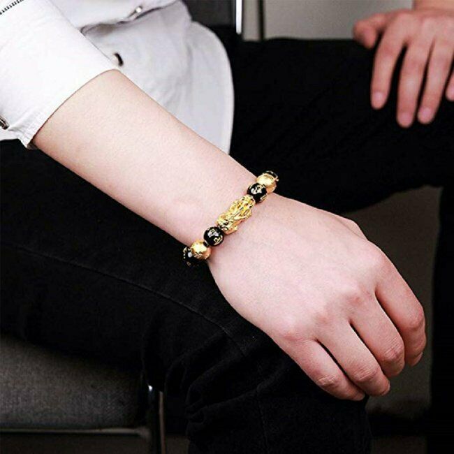 Vòng Tay Hạt Đá Obsidian Đen May Mắn