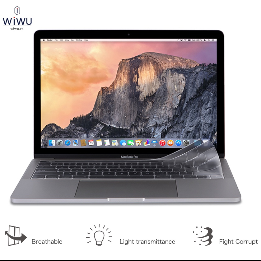 Lót phủ bàn phím trong suốt cho Macbook Air  M1 , Macbook Pro 13.3 , 16 inch touchbar chính hãng  WIWU