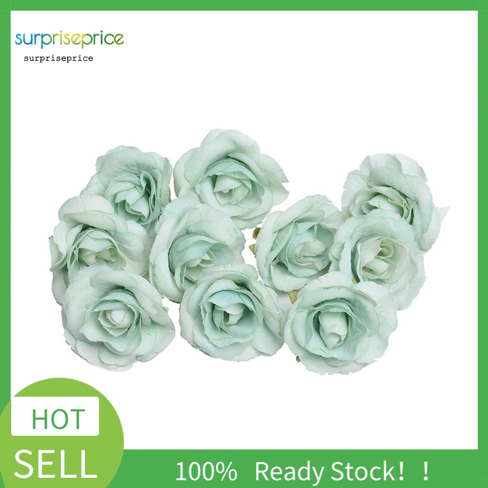 Set 10 Bông Hoa Hồng Giả 4cm Trang Trí Tiệc Cưới / Lễ Hội DIY