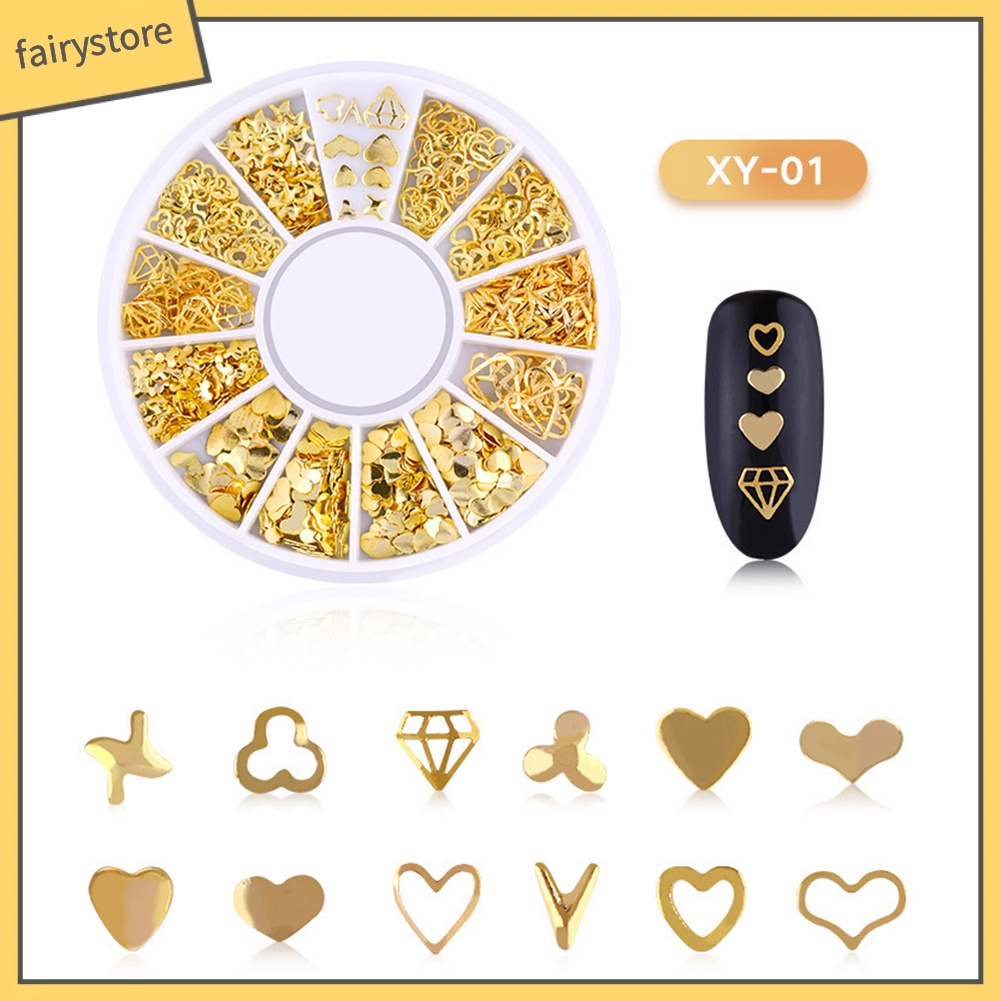 Hộp phụ kiện kim loại họa tiết 3D dùng trang trí móng tay