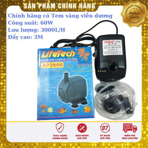 Bơm Bể Cá Chính Hãng Lifetech AP3500  - Tem Vàng Viễn Dương