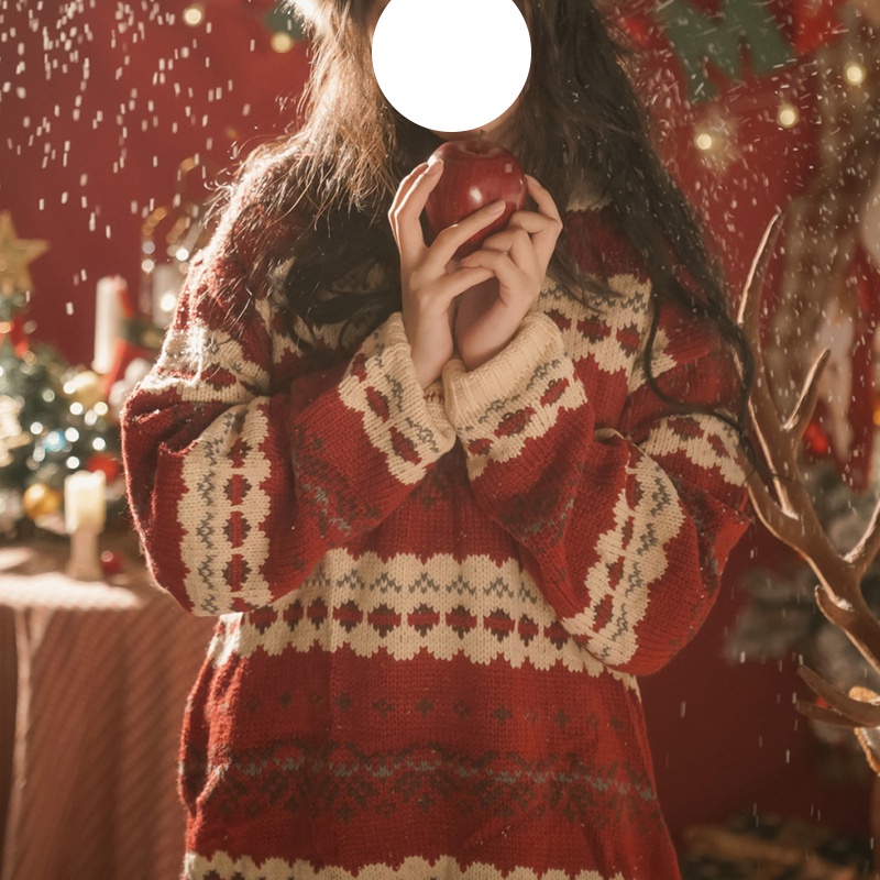 Áo sweater dệt kim dáng rộng thời trang thu đông phong cách Hàn Quốc cho nữ