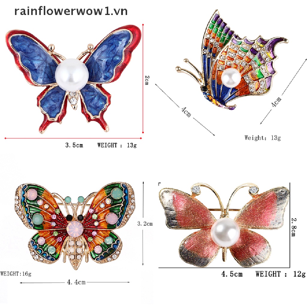 Ghim Cài Áo Hình Bướm Đính Pha Lê Dễ Thương