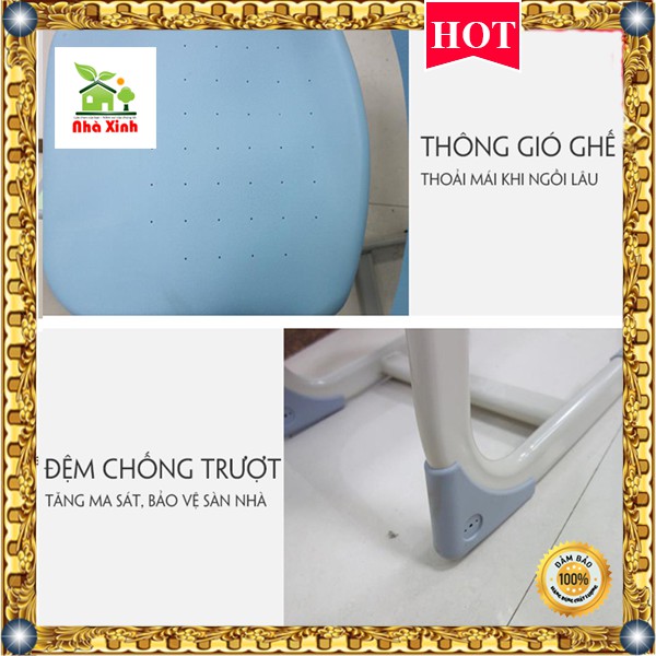 Bàn ghế Chống Gù Cao cấp Quà tặng cho bé yêu KT : 76 x 60 x 40 cm  có thể điều chỉnh ( Màu Xanh lam ) | BigBuy360 - bigbuy360.vn
