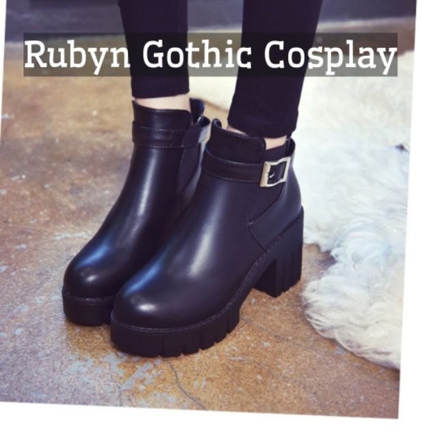 [Có Sẵn]  Giày chelsea boot cổ đế cao 8,5cm cosplay (Tài khoản Shopee duy nhất: gothic.cosplay )