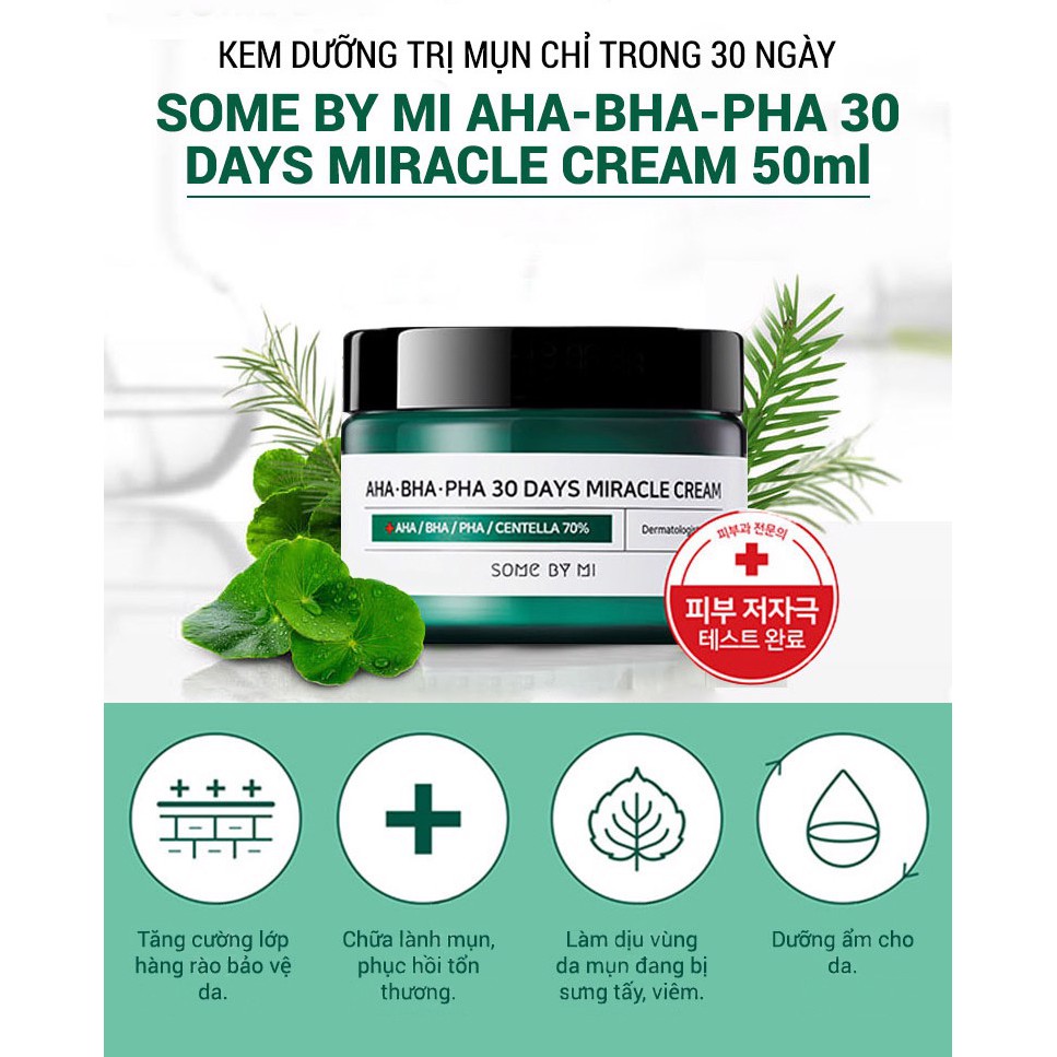 Kem dưỡng ẩm ngừa mụn Some By Mi AHA-BHA-PHA 30 Days Miracle Cram 60ml Auth Hàn Quốc | BigBuy360 - bigbuy360.vn