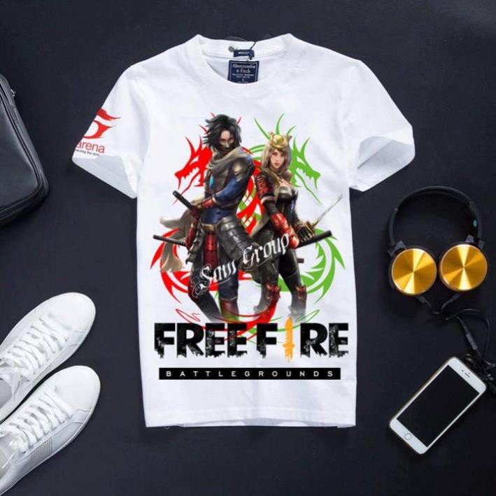 [Đủ Size]Áo Thun Free Fire Cực Đẹp Vải Cotton - Samurai