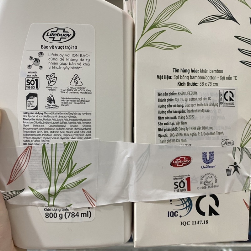 Sữa tắm Lifebuoy bảo vệ vượt trội chai 800g (784ml) (có tặng kèm)