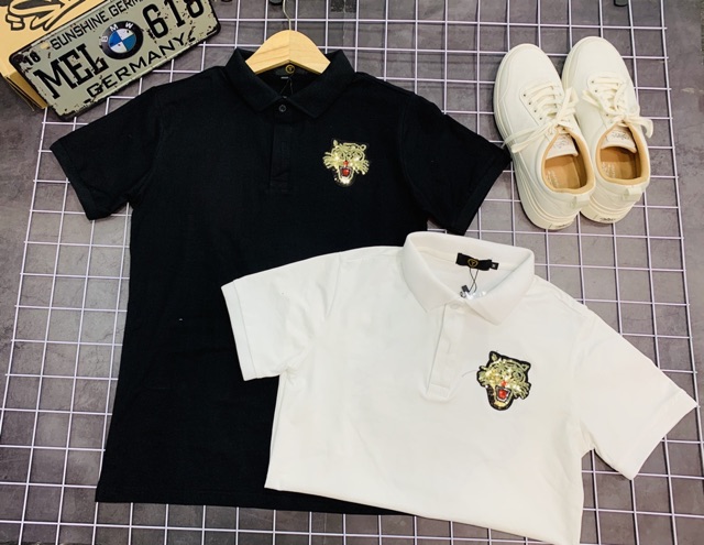 Áo Thun Cổ Trụ Đính Kim Sa (chất cotton 100% vải cực mát) | BigBuy360 - bigbuy360.vn