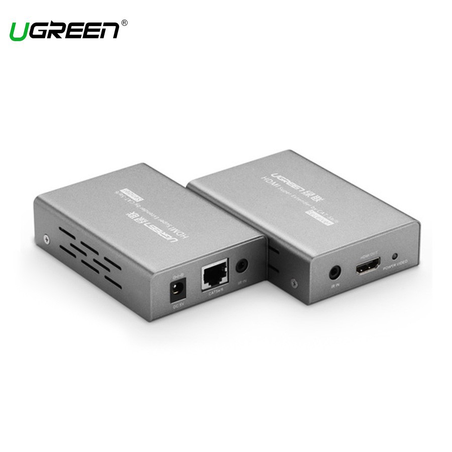 [Mã 254ELSALE giảm 7% đơn 300K] Bộ kéo dài HDMI qua dây LAN 60M Ugreen 40210 chính hãng - Hapustore