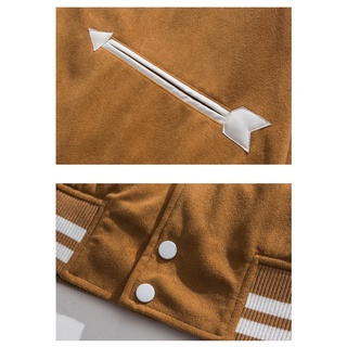 Varsity Jacket CUPID Brown Da Lộn, Form Unisex