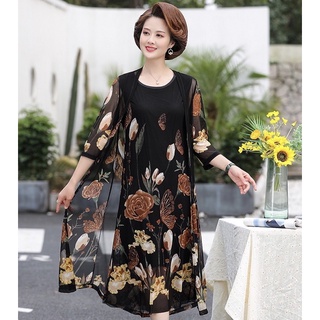 Đầm váy trung niên cao cấp HI342 (kèm áo khoác) ORDER