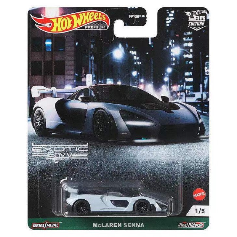 Xe Mô Hình Hot Wheels Premium McLaren Senna Car Culture Set Exotic Envy Trắng