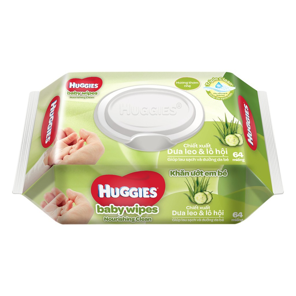 Khăn ướt Huggies không mùi 64 miếng