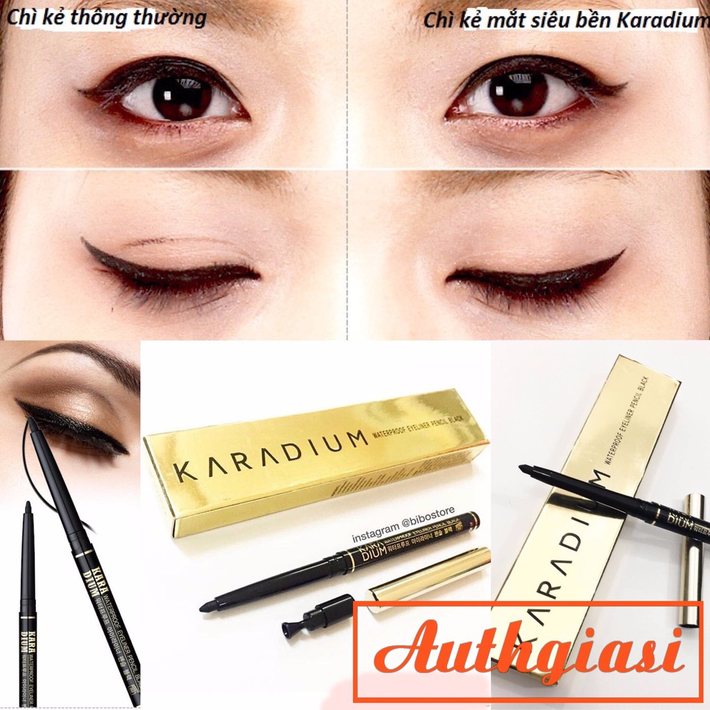 Chì kẻ mắt chống trôi Karadium Waterproof Eyeliner Pencil Black vỏ Đen | BigBuy360 - bigbuy360.vn