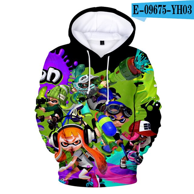 Áo Hoodie Họa Tiết Trò Chơi Splatoon Harajuku Dễ Thương Cho Bé Từ 4 Đến 14 Tuổi