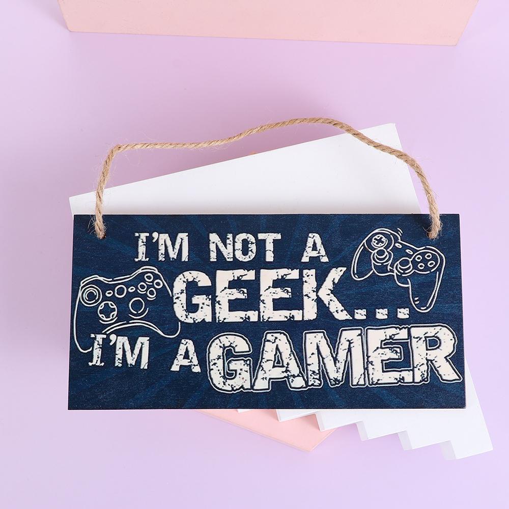 LEISURE Bảng Gỗ In Chữ &quot;I 'M Gamer&quot; Vui Nhộn Dùng Để Trang Trí Cửa Phòng