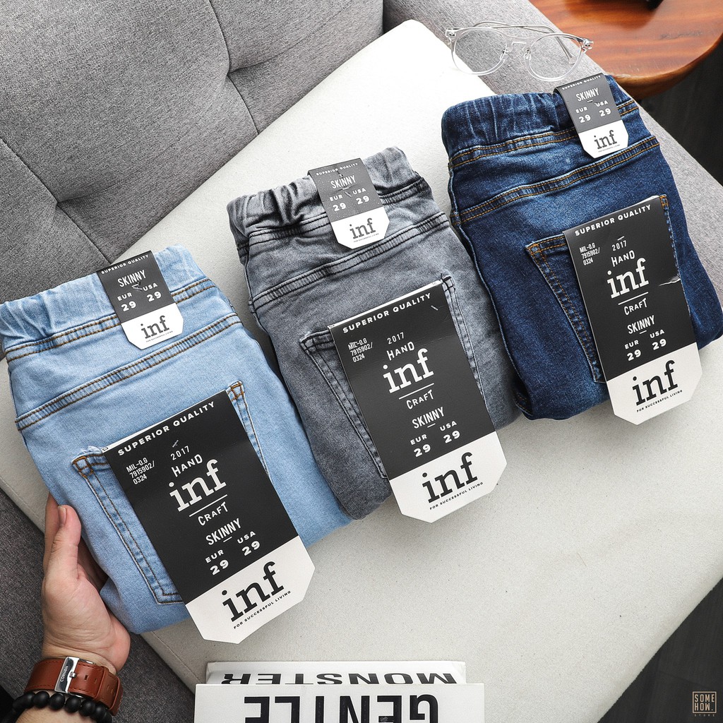 Quần Jogger Nam, Jean Trơn 3 Màu Dáng Thể Thao Thời Trang,Vải Jean Cao Cấp INF JG001515, SOMEHOW