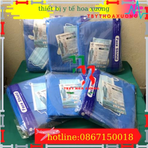 ( Com Bo 10 Bộ) Đồ Bảo Hộ Y Tế, Quần Áo Chống Dịch 7 Món Hàng An Sinh