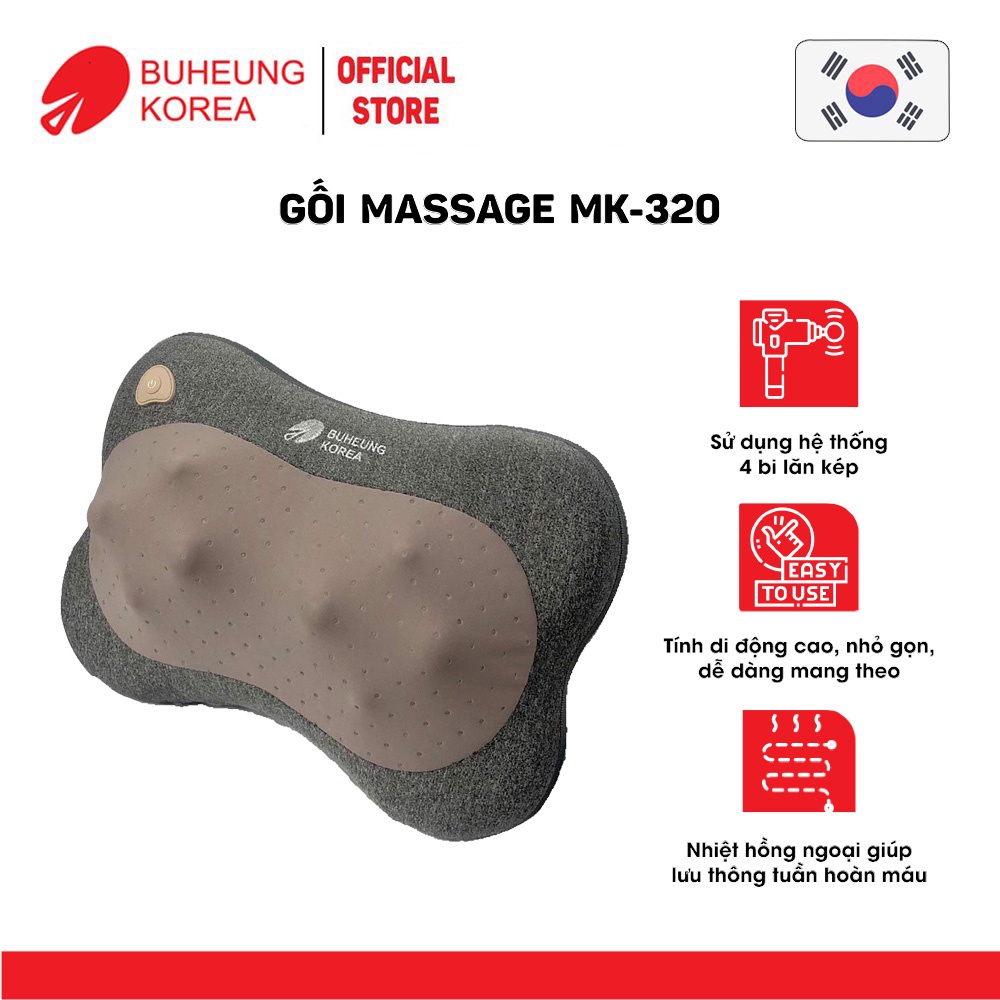 Combo Gối Massage Buheung MK320 và Súng Massage Buheung MK330 - Hàng Chính Hãng