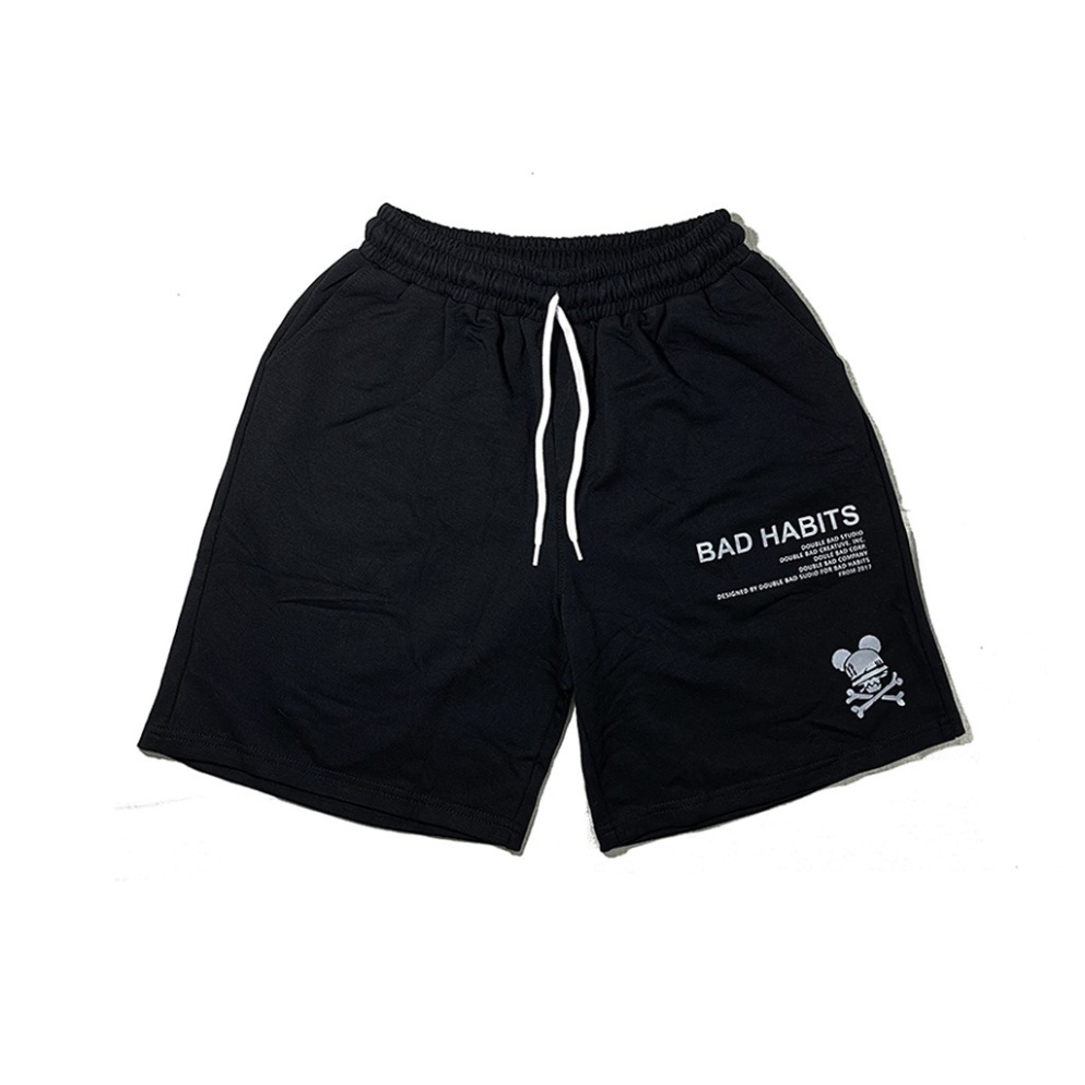 Quần Short Nam Nữ BAD.Habits LOGO Unisex - Quần Đùi Thỏ Xương nam nữ Form rộng - Leevin Store