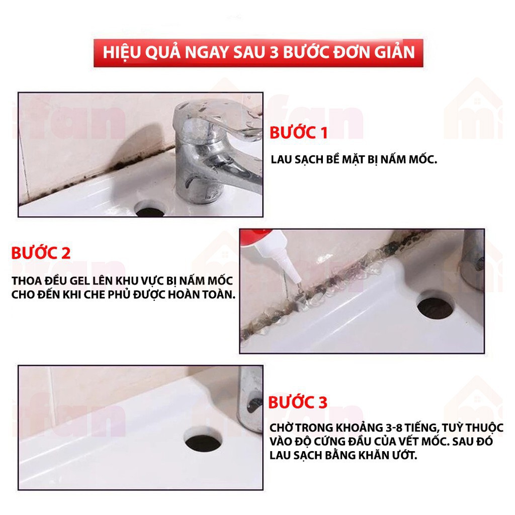 HSF VBN Gel tẩy mốc đa năng LKB 120ml - Tẩy nấm mốc silicon, gioăng cao su máy giặt, mốc chân tường - mẫu CỰC MẠNH 50 45