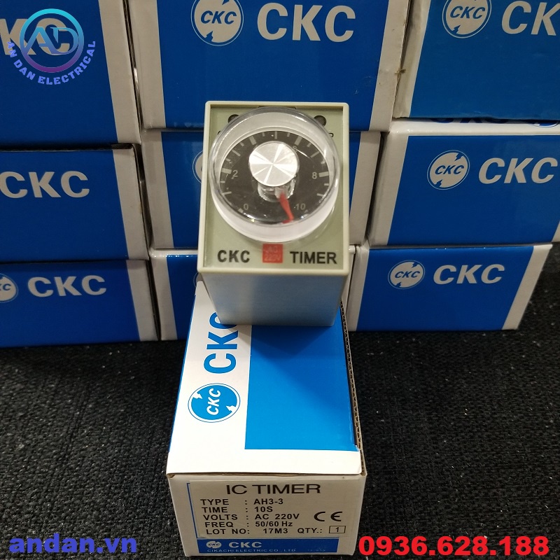 Rơ le thời gian, Relay timer, Rơle hẹn trễ CKC AH3-3 220VAC 24VDC 10S 30S 60S 10M 30M 60M