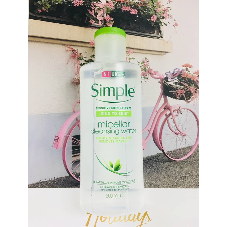 Nước Tẩy Trang Simple Kind To Kind Micellar Cleansing ( mẫu mới )  Water dành cho da hh dầu, dầu