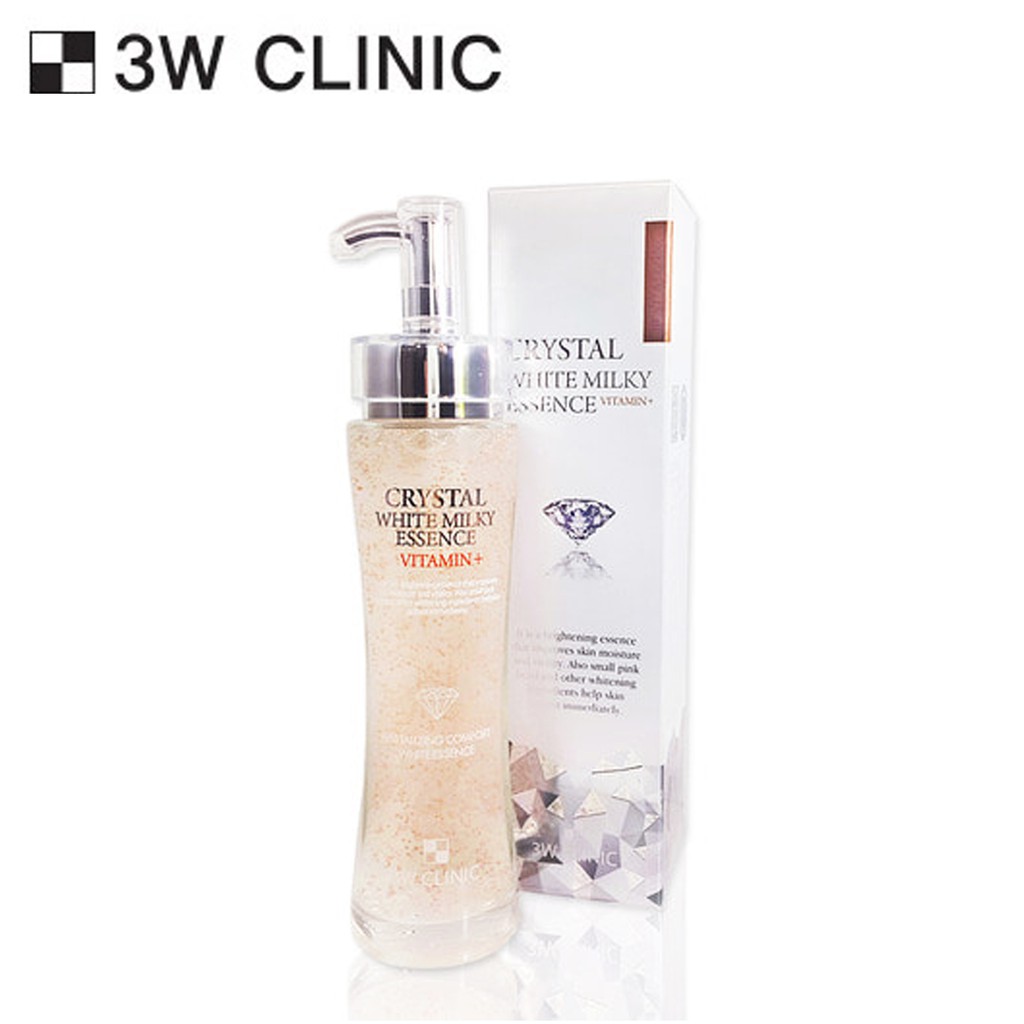 TINH CHẤT DƯỠNG TRẮNG DA CRYSTAL WHITE MILKY ESSENCE VITAMIN+ 3W CLINIC 150ML