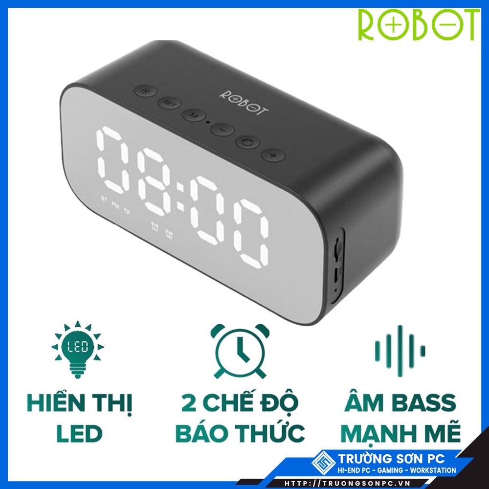 Loa Bluetooth ROBOT RB550/ RB560 - Kiêm Đồng Hồ Báo Thức Màn Hình LED Tráng Gương | Hỗ Trợ Thẻ Nhớ AUX