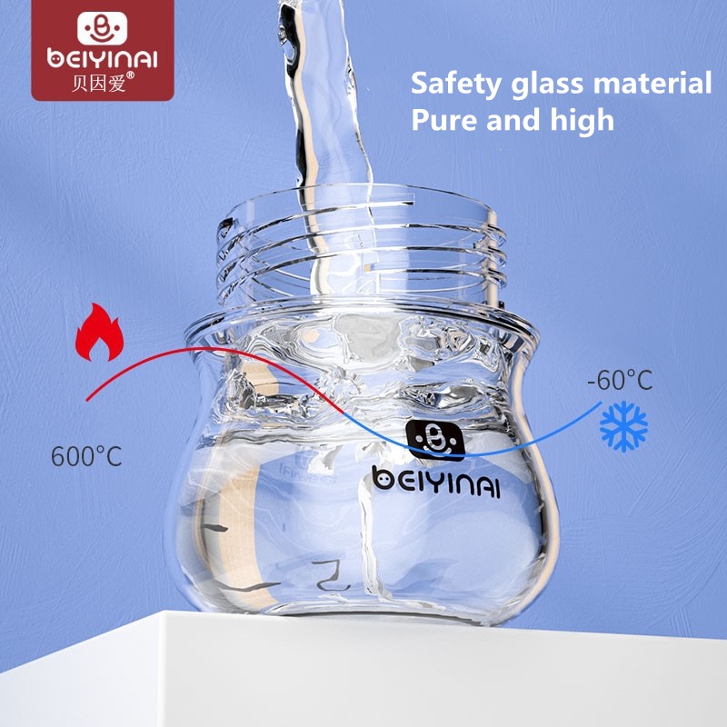 Bình Sữa Thủy Tinh Miệng Rộng 80ml/160ml Cho Bé Sơ Sinh