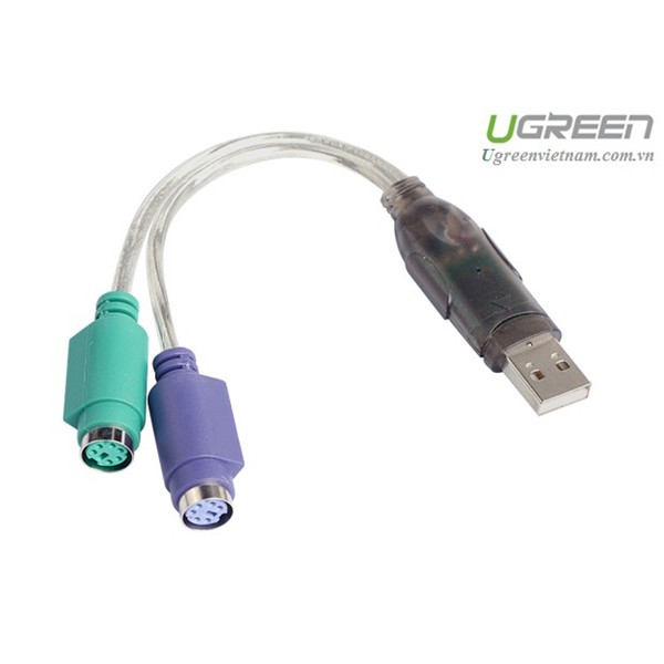 Cáp chuyển đổi USB 2.0 sang 2 cổng PS/2 cho bàn phím chuột Ugreen 20219 Chính hãng