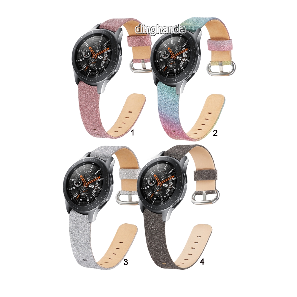 Dây Đeo Bằng Da Lấp Lánh Cho Đồng Hồ Thông Minh Samsung Galaxy 46mm