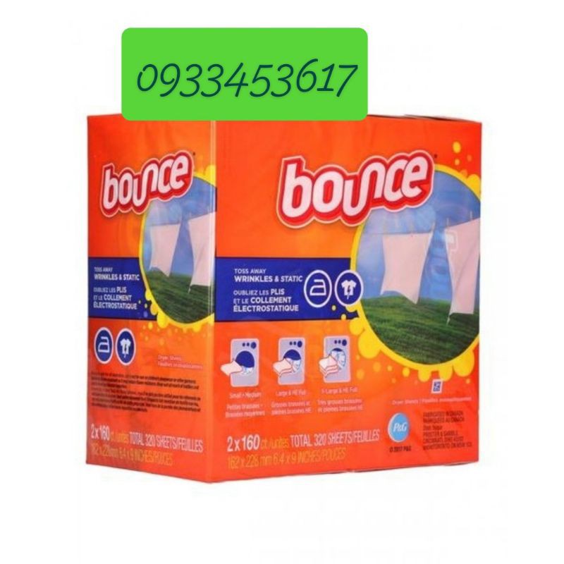 (tách lẻ) giấy thơm quần áo Bounce 10 tờ (bill Costco Mỹ)