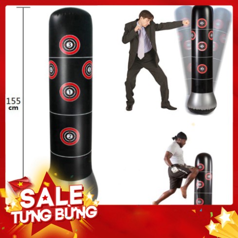 [FREE SHIP] Bao Trụ Đấm Bốc Tự Cân Bằng – PURE BOXING - 160cm – Đường Kính 48cm - Tặng Kèm Bơm Hơi