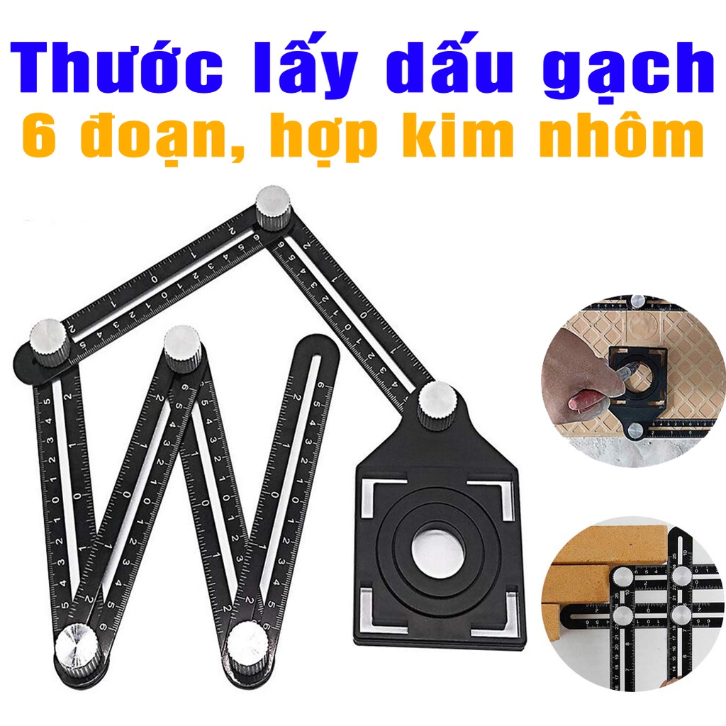 ✨Dụng cụ xây dụng✨Thước Do 6 góc cạnh, dụng cụ đo khoảng cách ghim vị trí sử dụng trong xây dựng