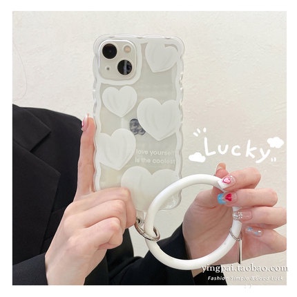 Ốp Điện Thoại Mềm Trong Suốt Chống Sốc Có Vòng Đỡ Hình Trái Tim Cho Apple iphone 13 pro MAX 13 12 11 Mini X XS XR MAX 8 7 6 6s plus