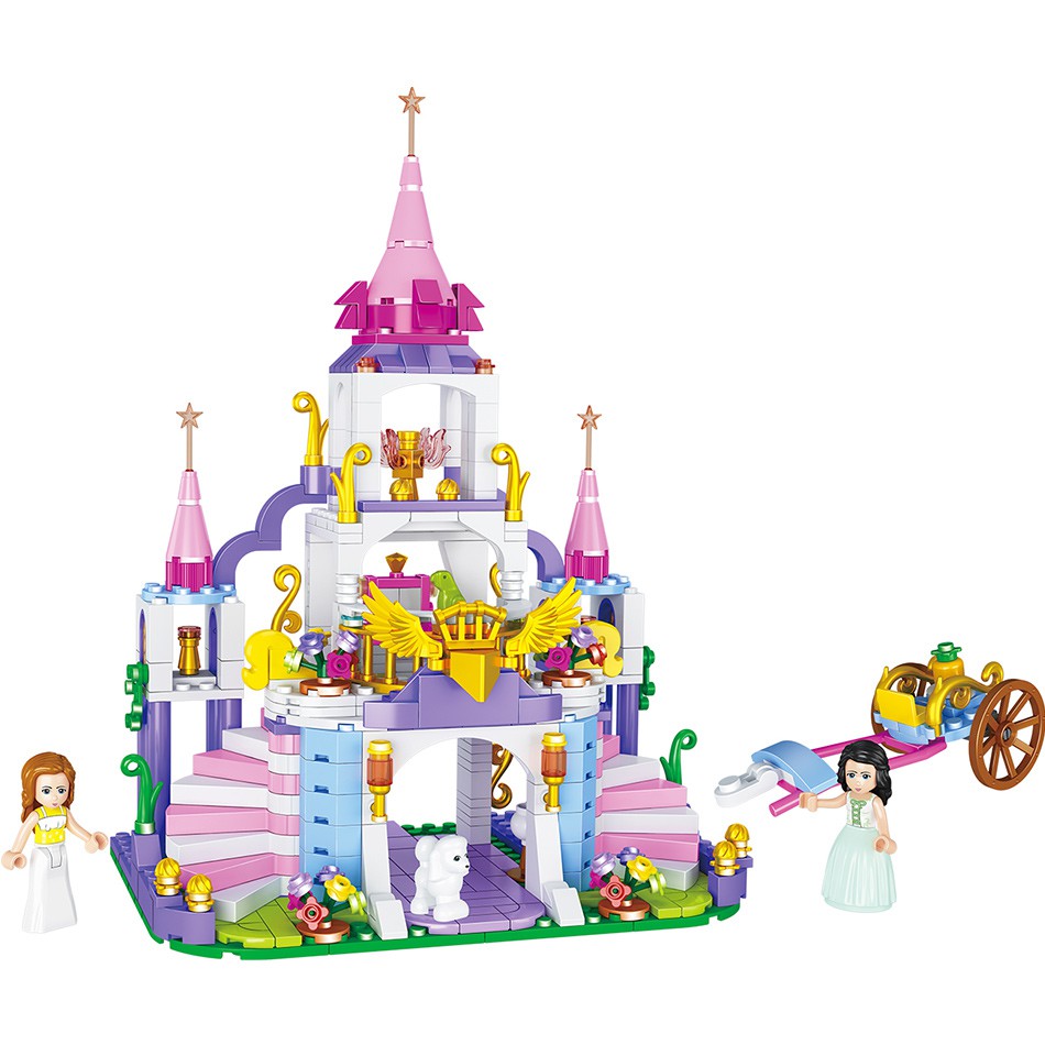 Bộ đồ chơi lắp ráp LEGO lâu đài công chúa 500 khối HUIQIBAO TOYS cho bé