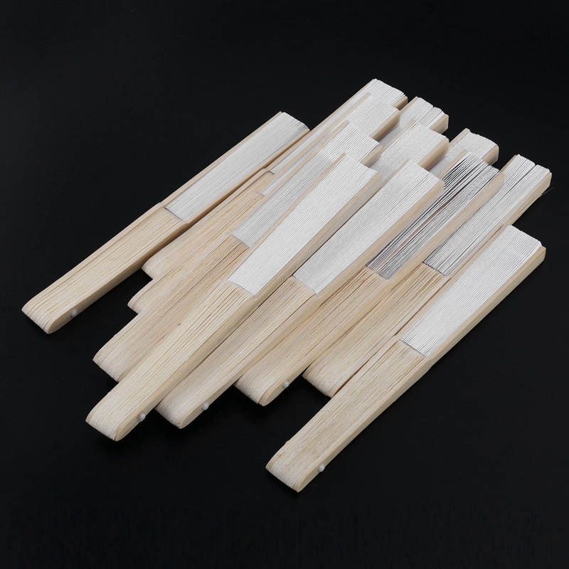Set 12 Quạt Giấy Gấp Gọn Cầm Tay Bằng Tre Trang Trí Tiệc Cưới Nhà Thờ
