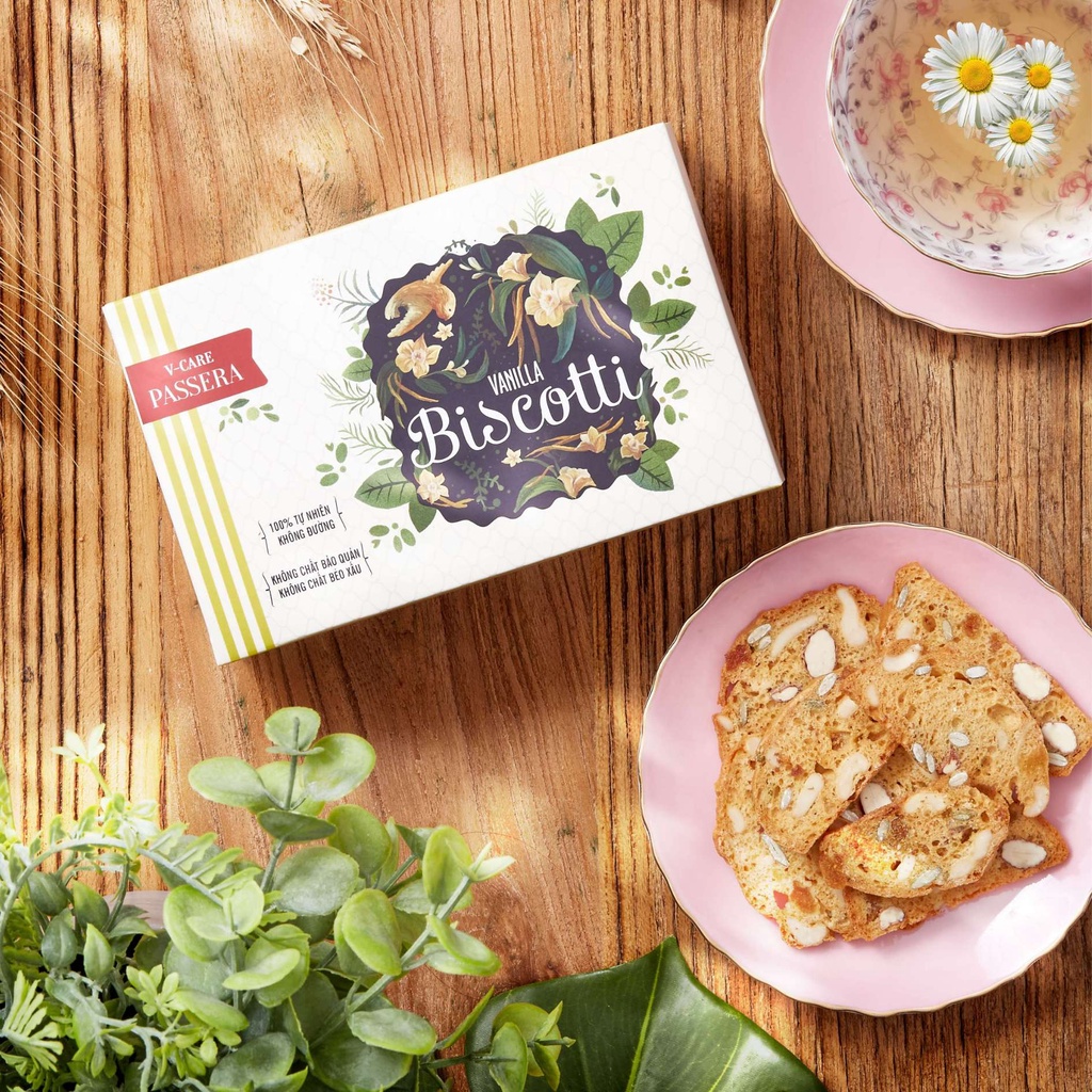 Bánh Biscotti giảm cân V-CARE PASSERA – Vị Vani Truyền thống – hộp 100g