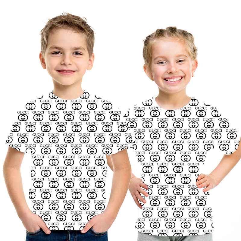 GUCCI Mới Áo Thun Tay Ngắn In Hình 3D Thời Trang Cho Bé