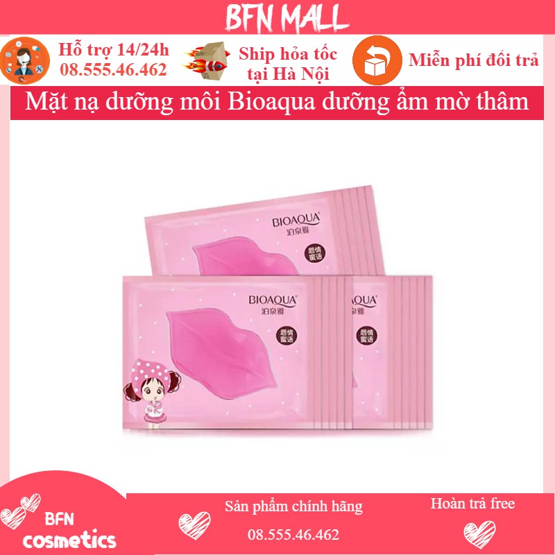 Lẻ miếng mặt nạ môi Bioaqua - Mặt nạ dưỡng môi Bioaqua dưỡng ẩm mờ thâm