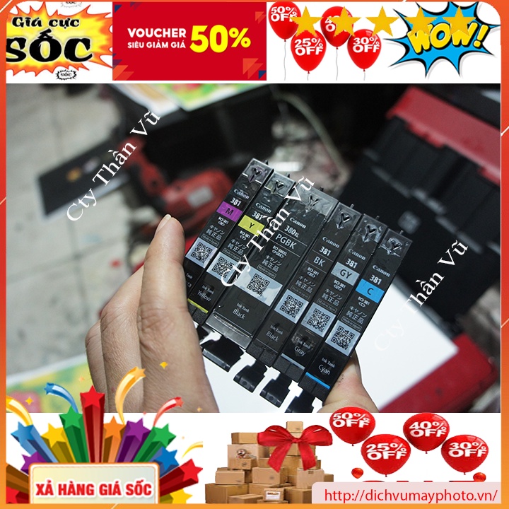 Bộ thỏi mực hãng mã 380 381 cho Canon TS và Canon MG 6230 6130 hàng chuẩn bền đẹp chất lượng