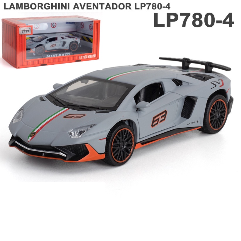 Xe mô hình ô tô Lamborghini đồ chơi trẻ em tỉ lệ 1:32 có âm thanh và đèn mở các cửa