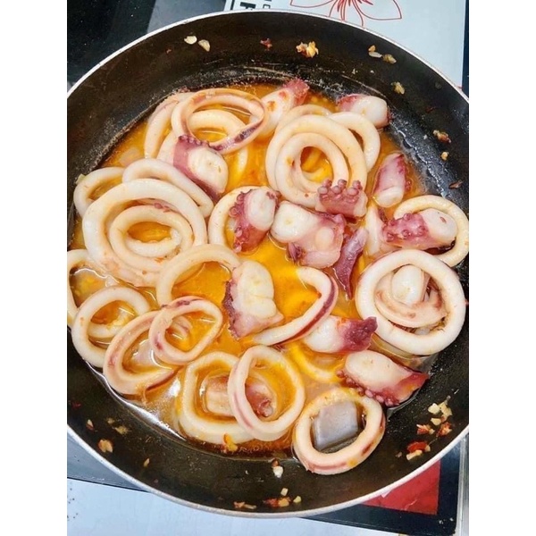 Mực vòng cắt khoanh 1 túi khoảng 500-600gr (giao hoả tốc HCM)