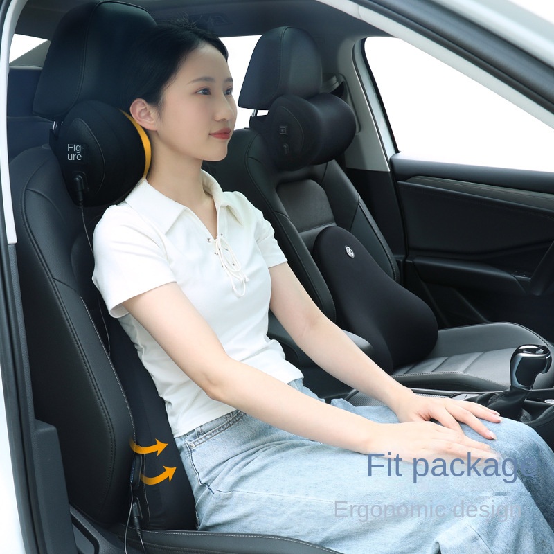 1 Set Gối Tựa Đầu Và Lưng Khi Đi Xe Hơi Chất Liệu Cao Su Non