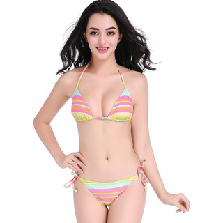 HÀNG BÁN CHẠY! Bikini dây hai mảnh màu cầu vồng ngọt ngào bikini 2 mảnh tam giác quần bơi nữ bikini bộ đồ bơi hàn quốc