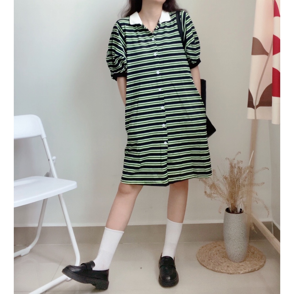 Polo Dress_ Váy ngắn suông phong cách Hàn Quốc  năng động - immin.h